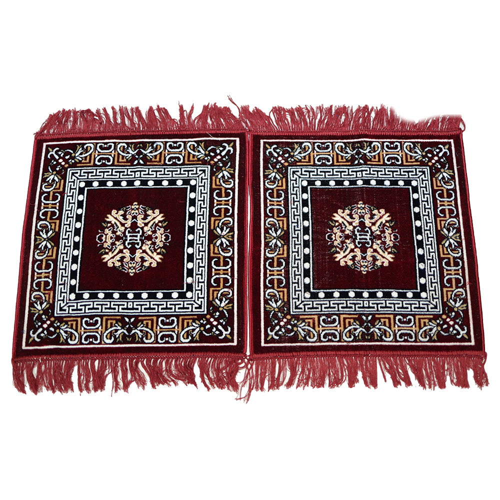 Sheetal World Floor Mat 1919 Aasan Mat (Maroon - D2) 48x48 cm - Set Of 2 - 2 U