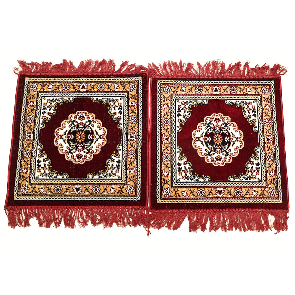Sheetal World Floor Mat 1919 Aasan Mat (Maroon - D3) 48x48 cm - Set Of 2 - 2 U