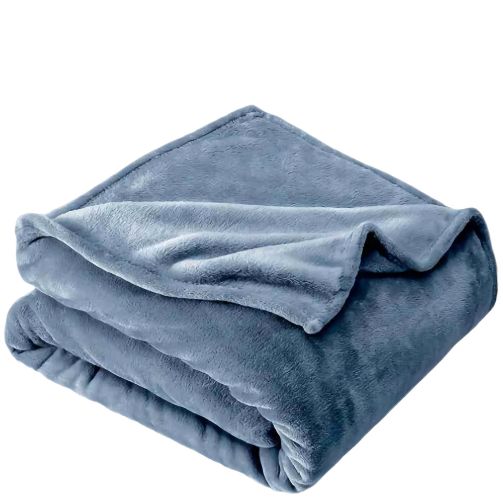 Sheetal World Solid Flannel Single Blanket Light Grey - 225x145 cm - 1 U