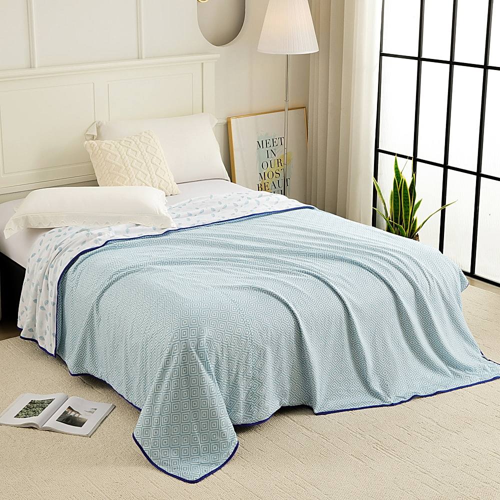 Story At Home Printed Single Dohar (Blue) 144 x 220 cm - 1 Unit