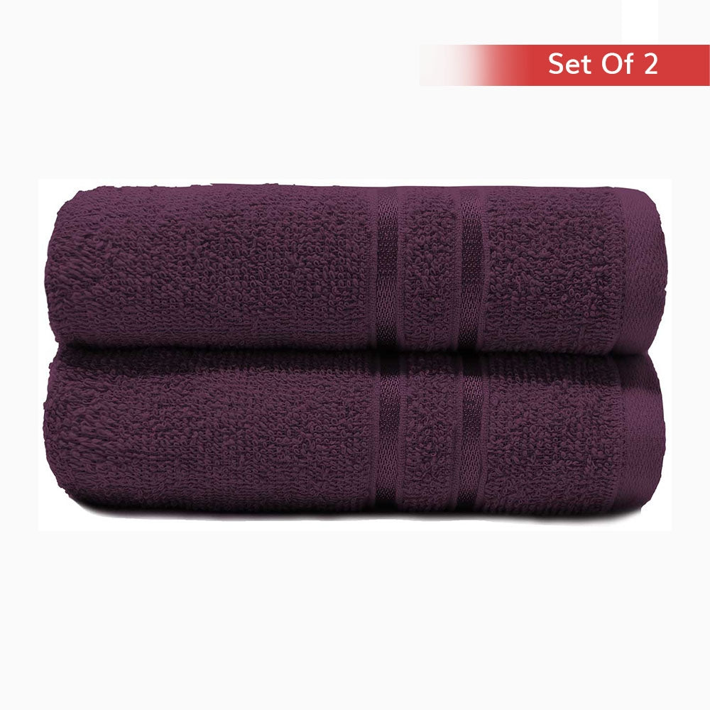 Trident Home Elegance Cl Hnd Towel 400 Gsm (Black Currant) 40 x 60 cm - Pack Of 2 - 1 Unit