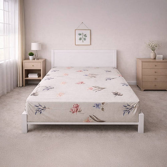 Vaa D-05 Single Bedsheet 140 GSM (Multi Colour) - 147 X 224 cm - 1 U
