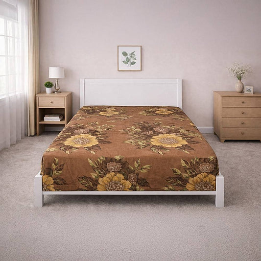 Vaa D-11 Single Bedsheet 140 GSM (Brown) - 147 X 224 cm - 1 U