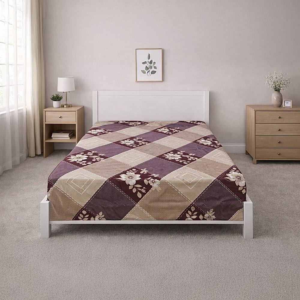 Vaa D-23 Single Bedsheet 140 GSM (Multi Colour) - 147 X 224 cm - 1 U