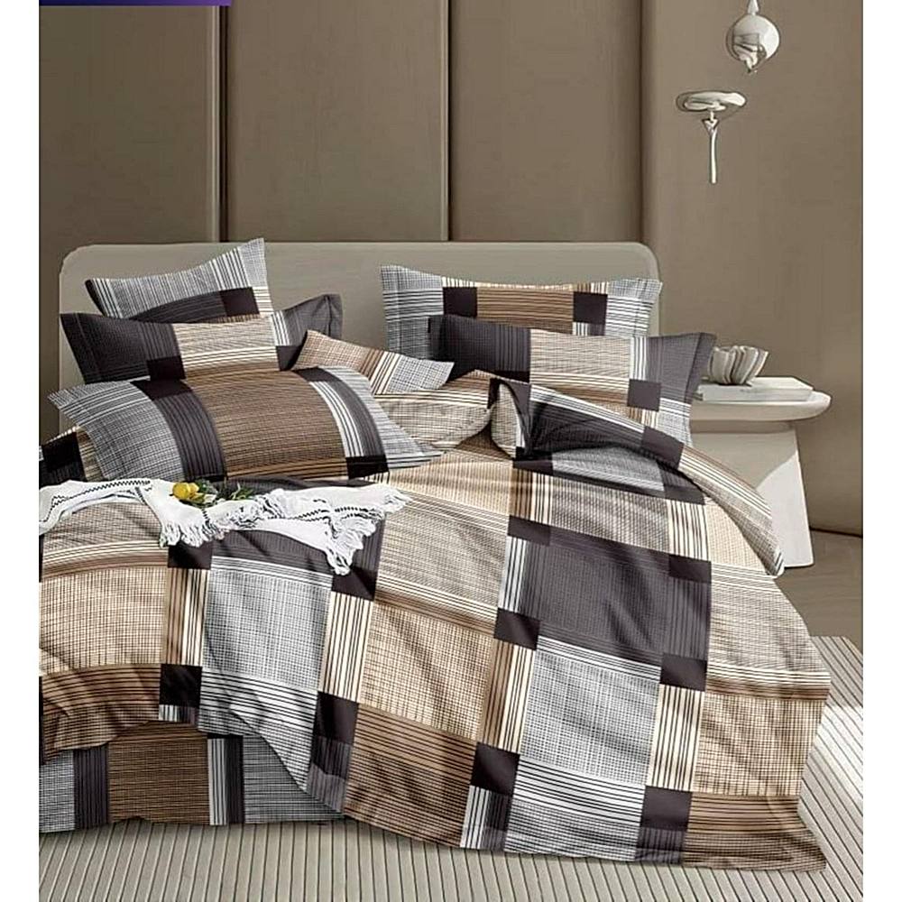 VAA D08/15 Single Bedsheet (Sky Blue & Grey) 147 x 224 cm - Set of 2 - 1 Unit