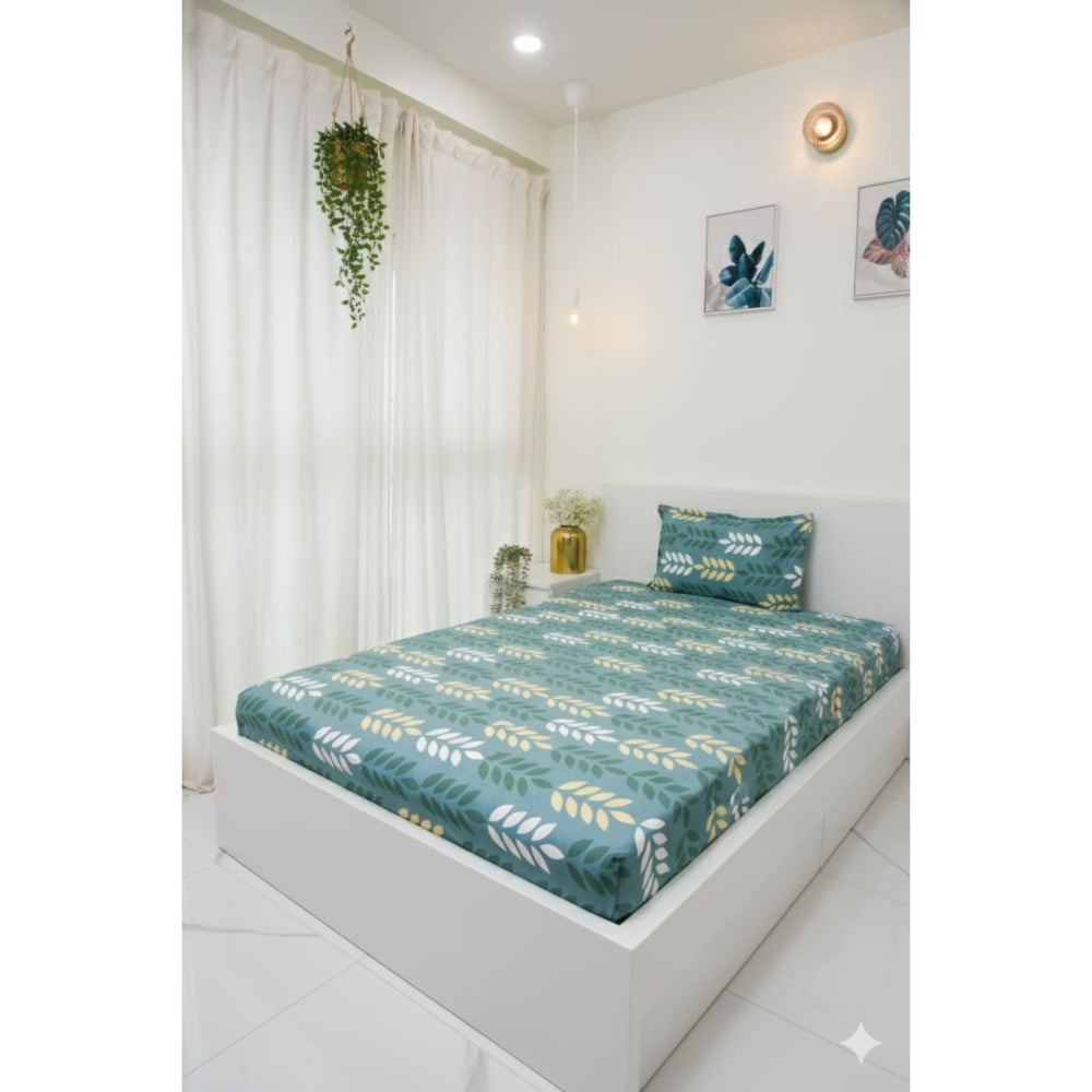VAA D14 Single Bedsheet 140 GSM (Green) - 147 x 224 cm - 1 Unit