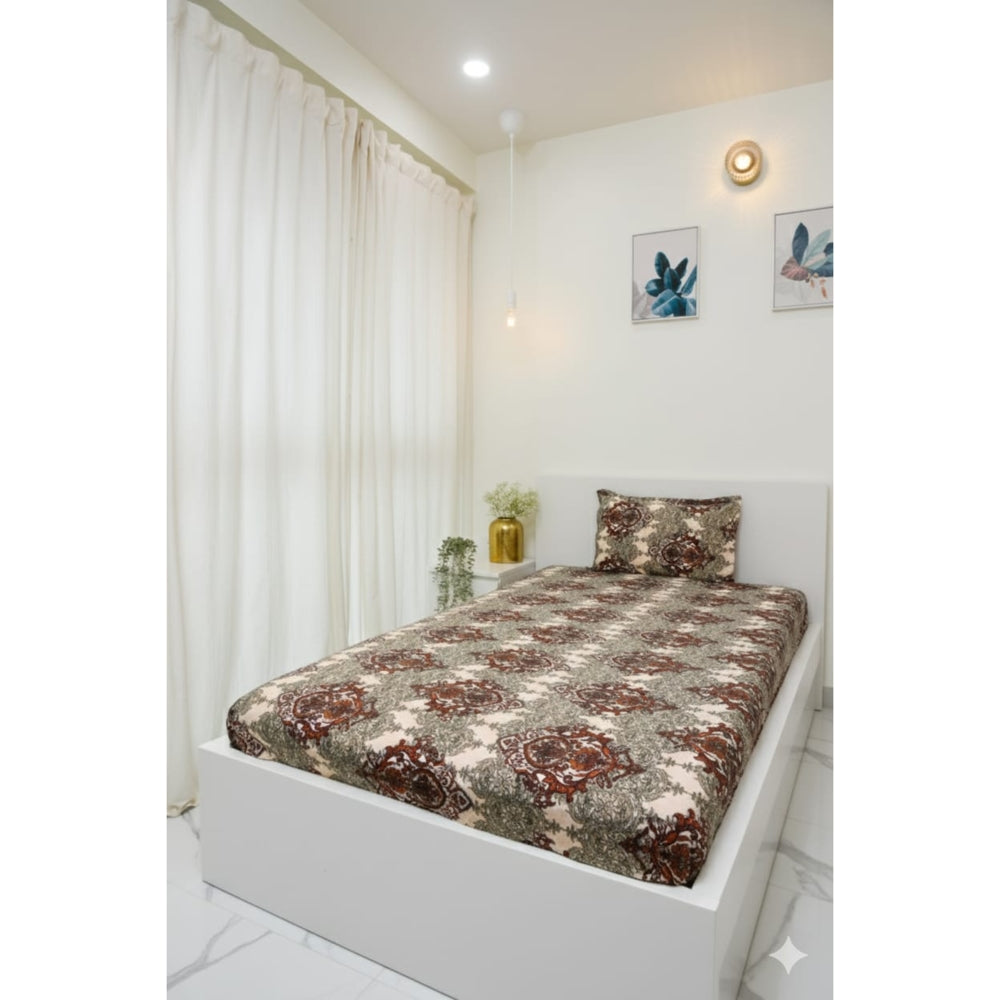 VAA D35 Single Bedsheet 140 GSM (Maroon) - 147 x 224 cm - 1 Unit