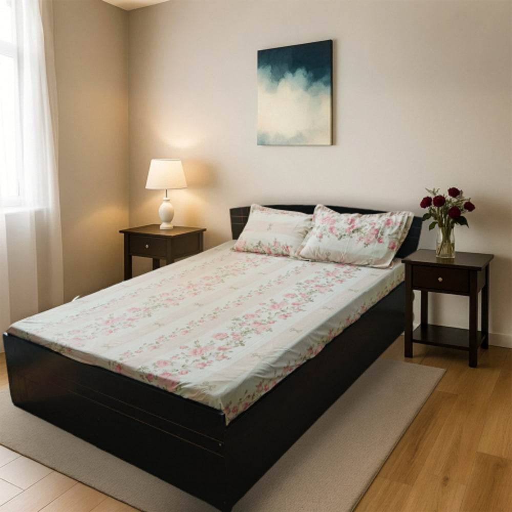 VAA D39 Double Bedsheet 140 GSM (Pink) - 224 x 243 cm - 1 Unit