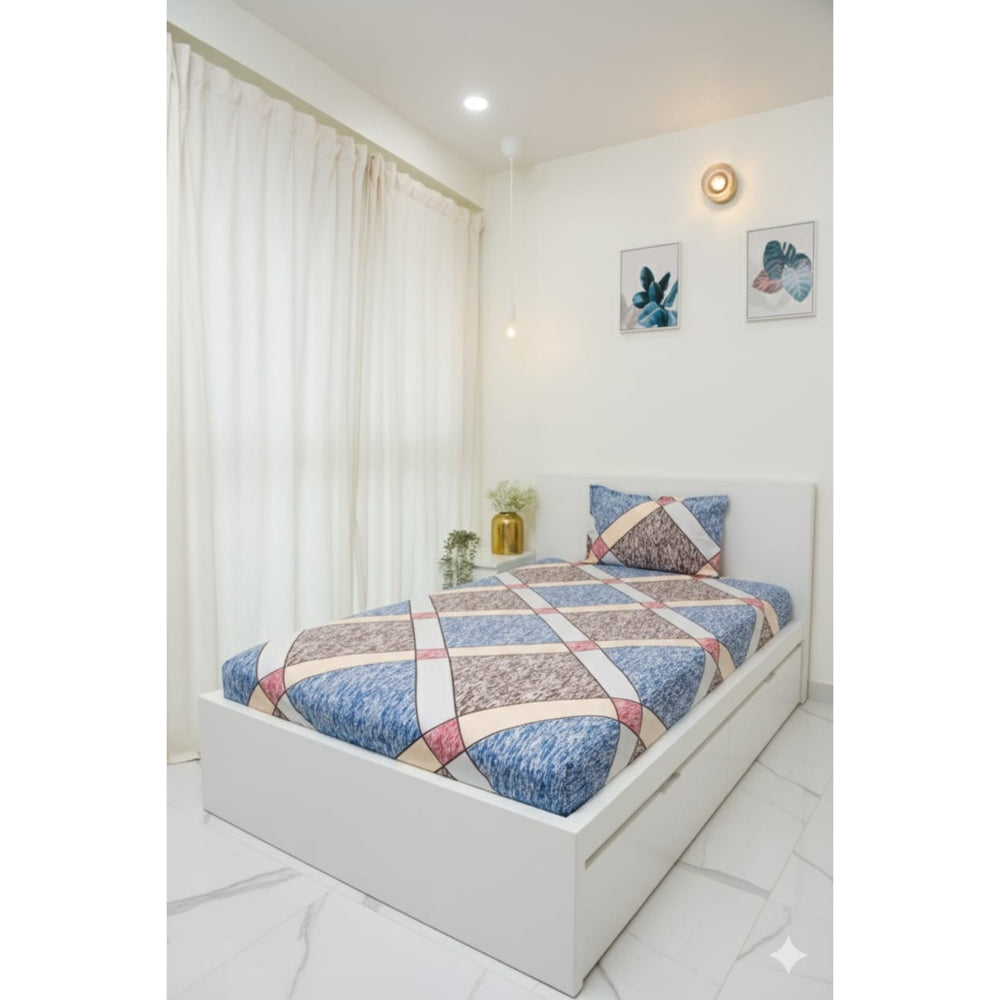 VAA D69 Single Bedsheet 140 GSM (Blue) - 147x 224 cm - 1 Unit