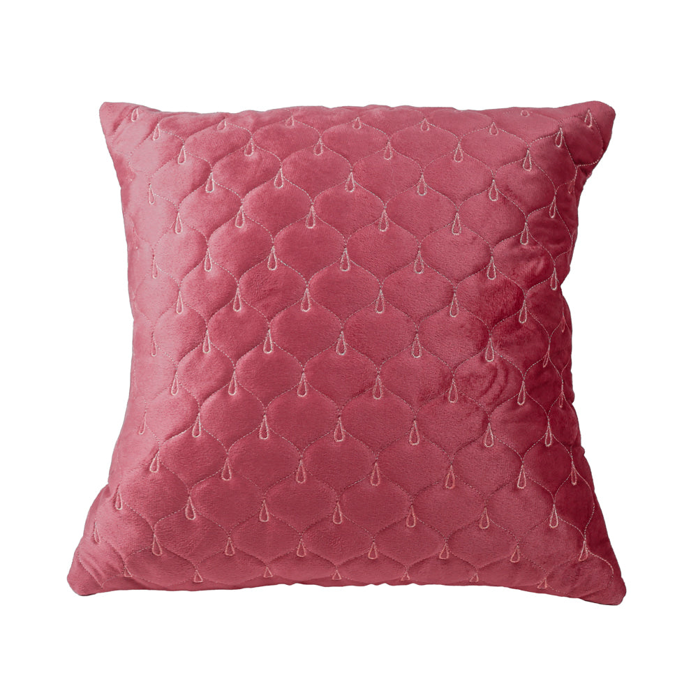 VAA Embossed Diamond Holland Cushion Cover D18 (Dusty Rose) - 40x40 CM - 1 U