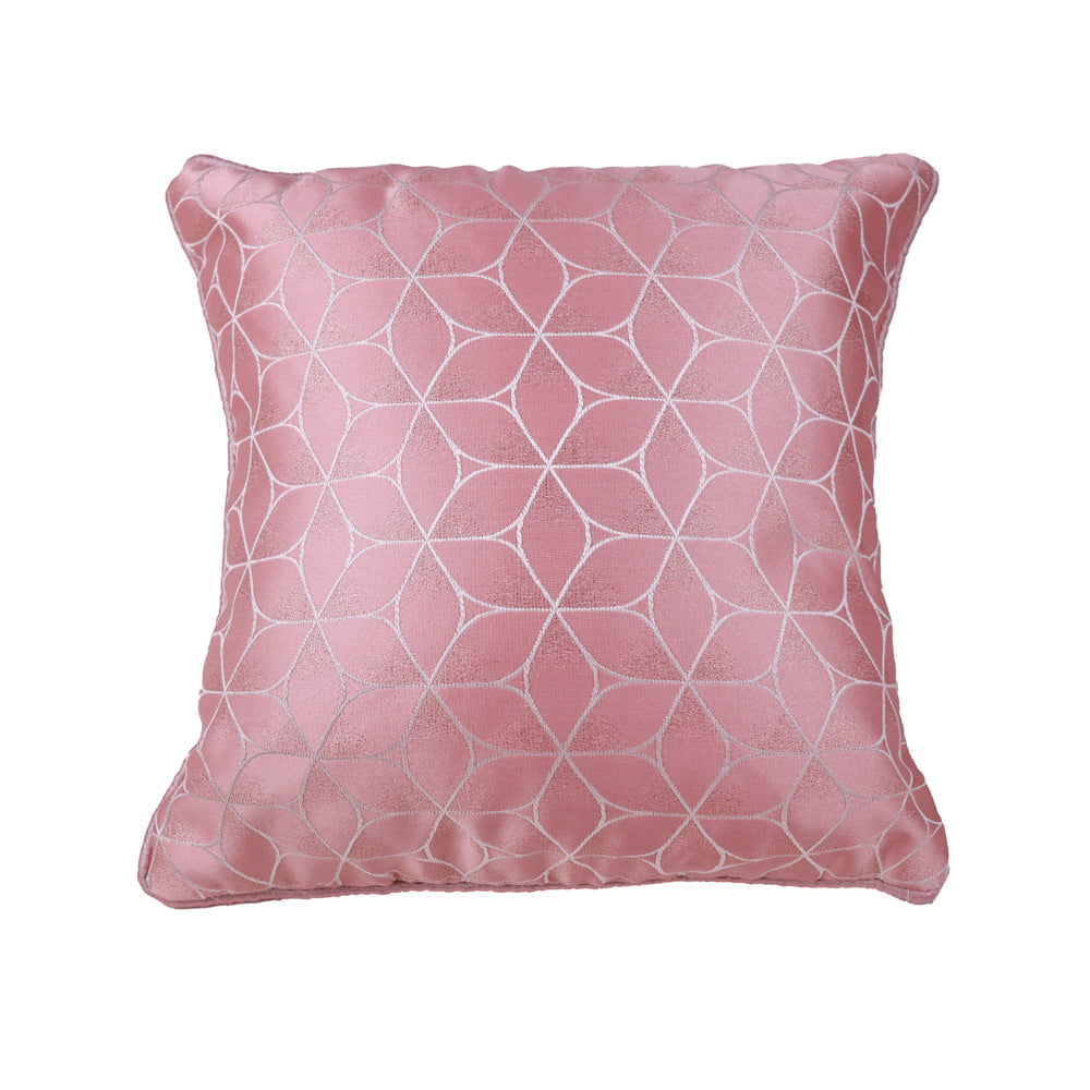 VAA Hex Weave Jacquard Holland Cushion Cover D22 (Pink) - 40x40 CM - 1 U