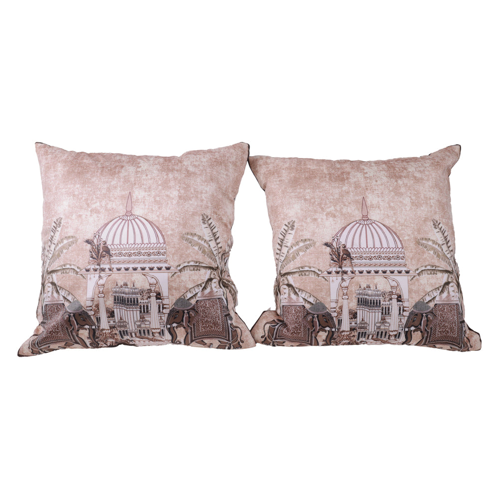 VAA Palace Heaven Holland Cushion Cover D20 (Beige) - Pack of 2 - 1 U