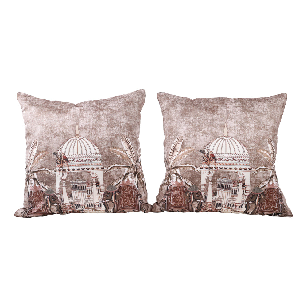 VAA Palace Heaven Holland Cushion Cover D20 (Dark Brown) - Pack of 2 - 1 U