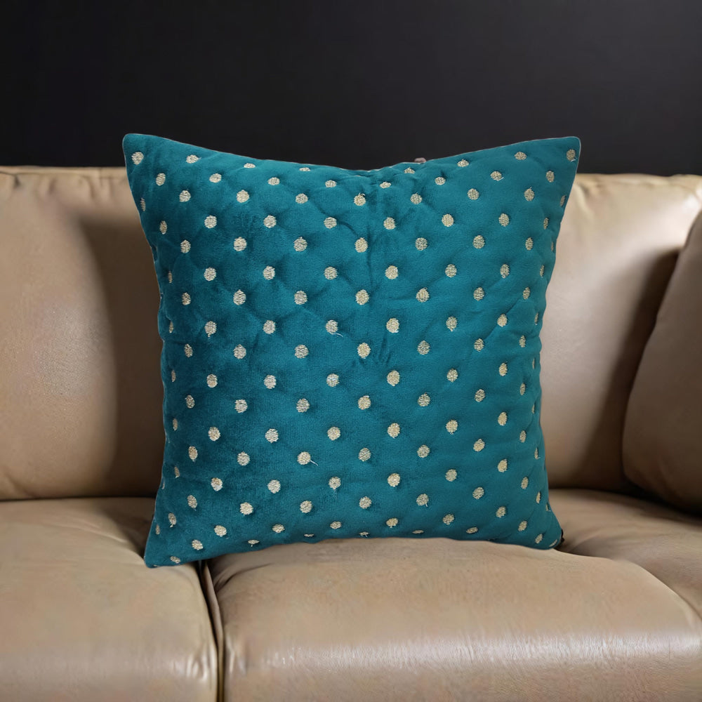 VAA Polka Dots Cushion Cover - Green (40x40 cm) - 1 U