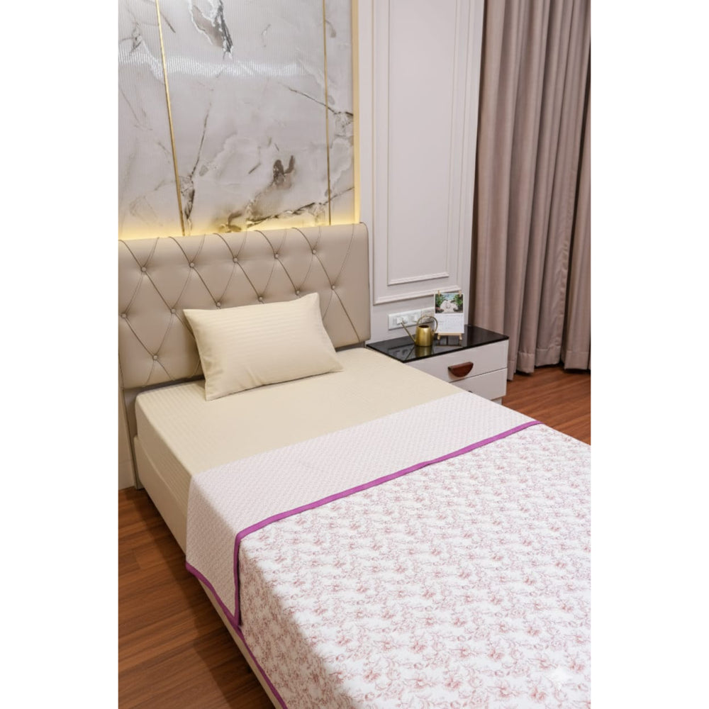 VAA Single Reversible Dohar - Blush Floral (Red) 137 x 213 cm - 1 Unit