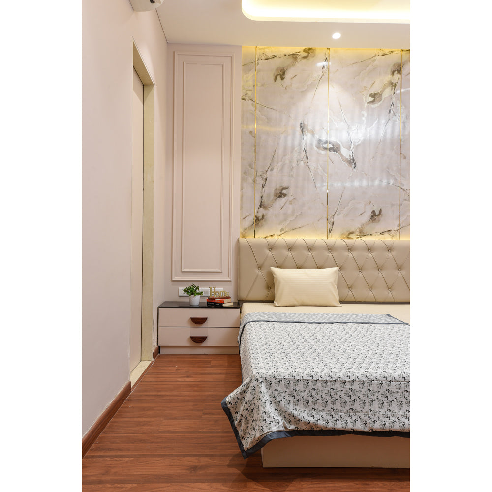 VAA Single Reversible Dohar - Leaf Whisper (Grey) 137 x 213 cm - 1 Unit