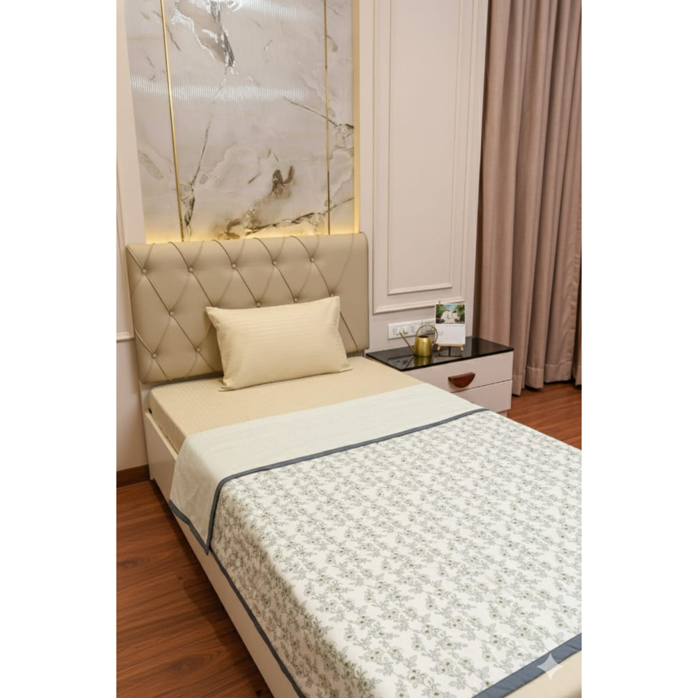 VAA Single Reversible Dohar - Sage Bloom (Green) 137 x 213 cm - 1 Unit