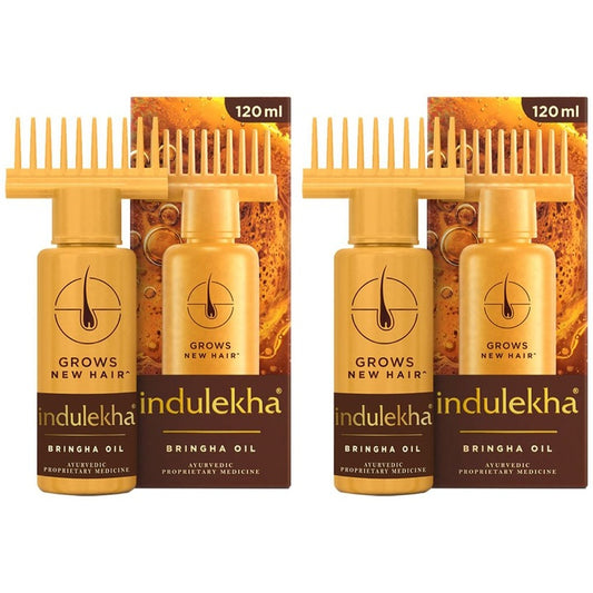 indulekha Set of 2 Bringha Hair Oil with Amla & Almond to Reduce Hair Fall - 120 ml each