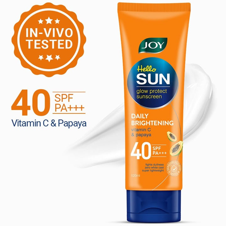 JOY Sunblock & Anti Tan SPF 40 PA+++ Sunscreen with Papaya & Saffron - 120ml