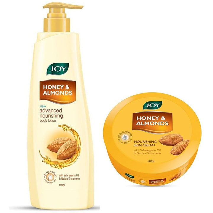 JOY Signature Honey Almonds Body Lotion & Cream Combo - 500ml + 200ml
