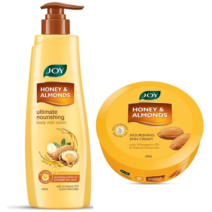 JOY Signature Honey Almonds Body Milk Lotion & Cream Combo - 400ml + 200ml