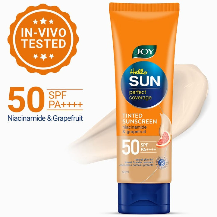Joy Sunscreen SPF 50 PA+++ Tinted Mattifying Sunscreen with Natural Tone 50ml