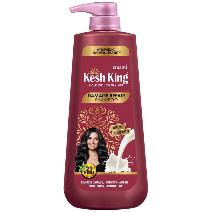 Kesh King Damage Repair Shampoo with Milk Protein & 21 Ayurvedic Herbs - 1 L
