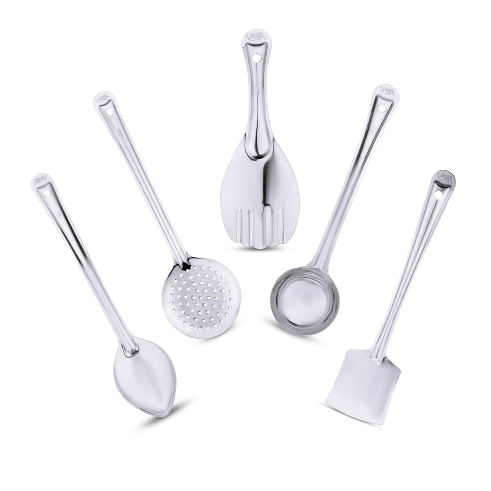 Anjali Stainless Steel Serving Spoon & Ladle - Set of 5 - 1 Unit