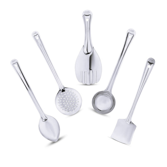 Anjali Stainless Steel Serving Spoon & Ladle - Set of 5 - 1 Unit