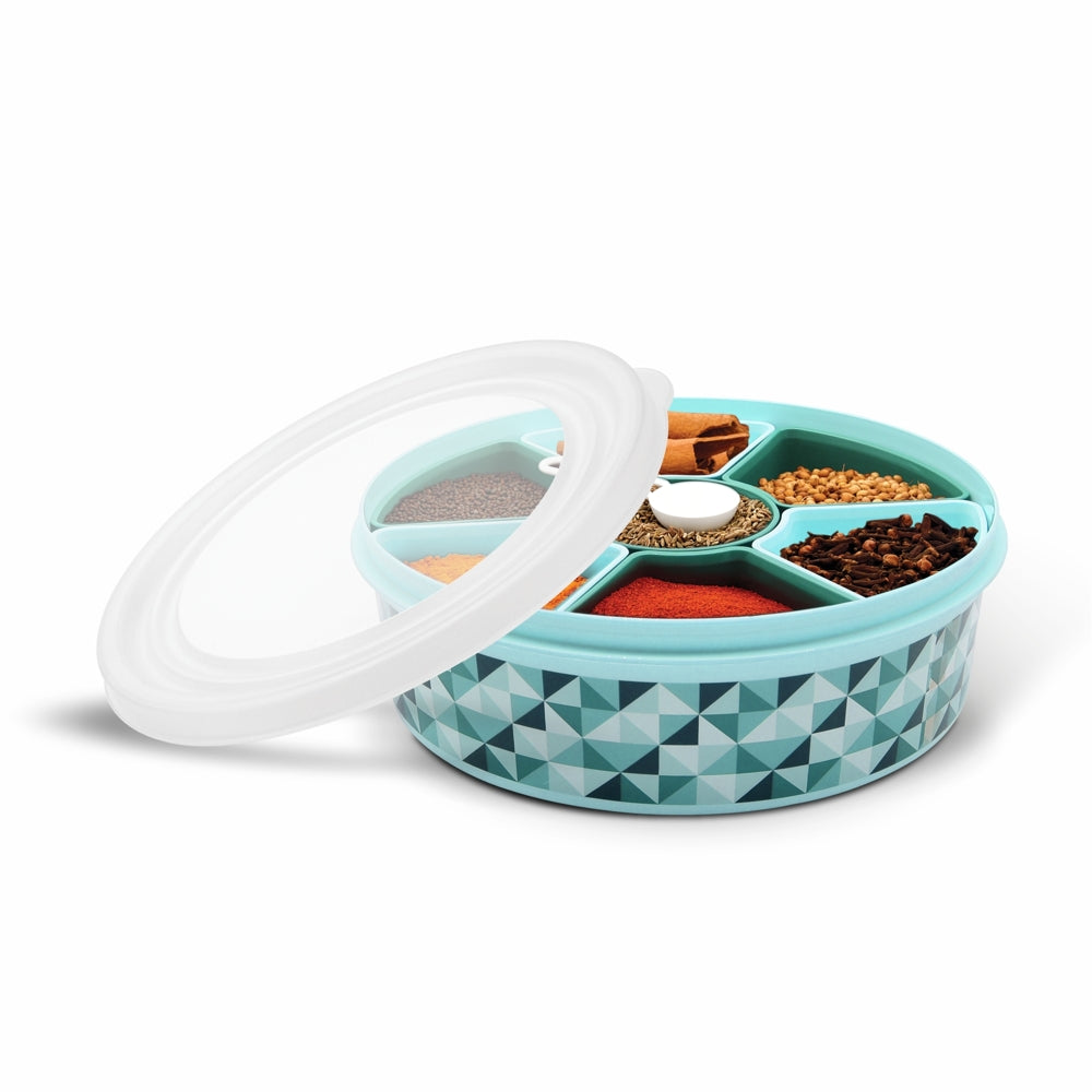 Asian Aroma Plastic Spice Box (Masala Dabba) - Blue - 1 U