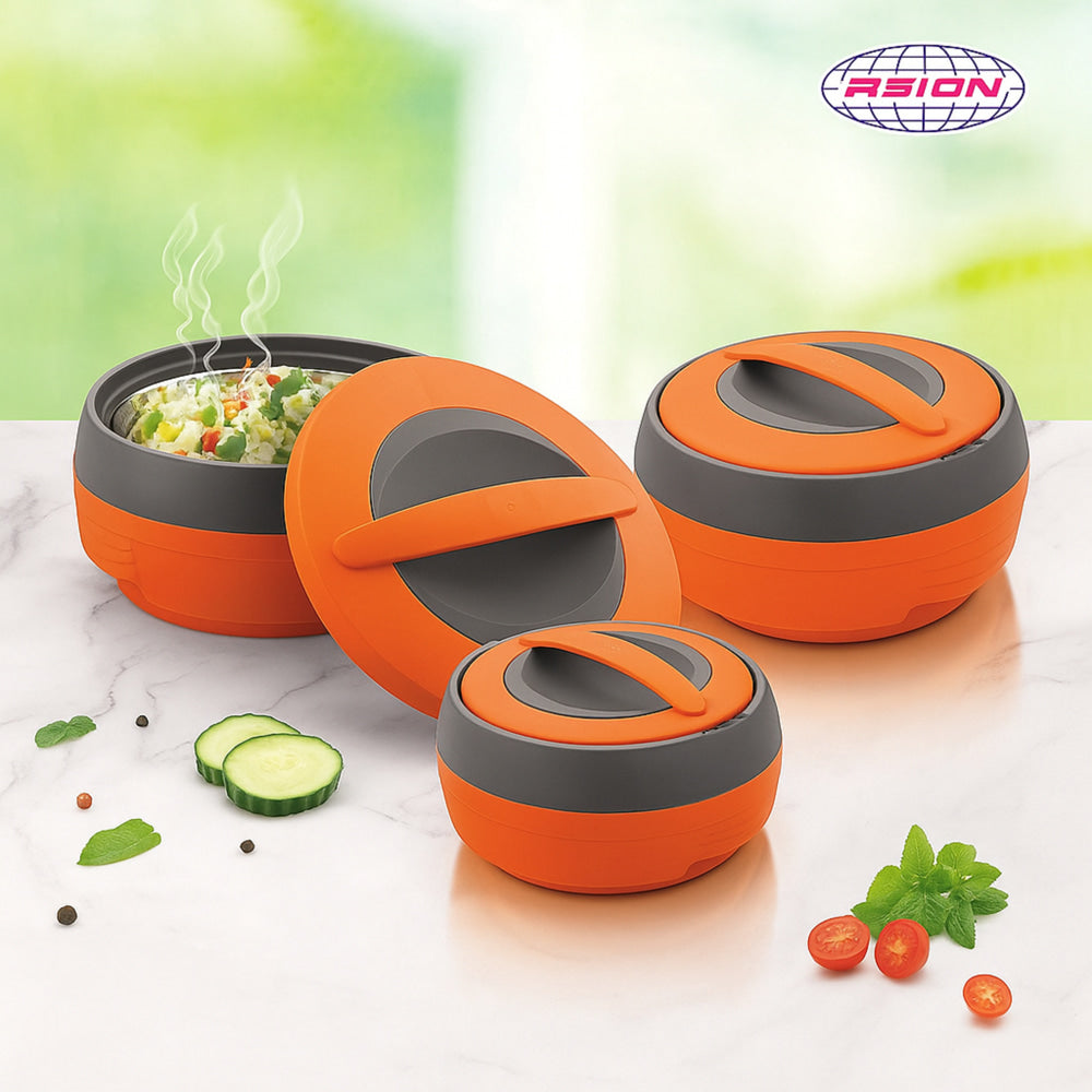 Asian Cosmos Insulated Casserole (Orange) Set Of 3 - 1 Unit