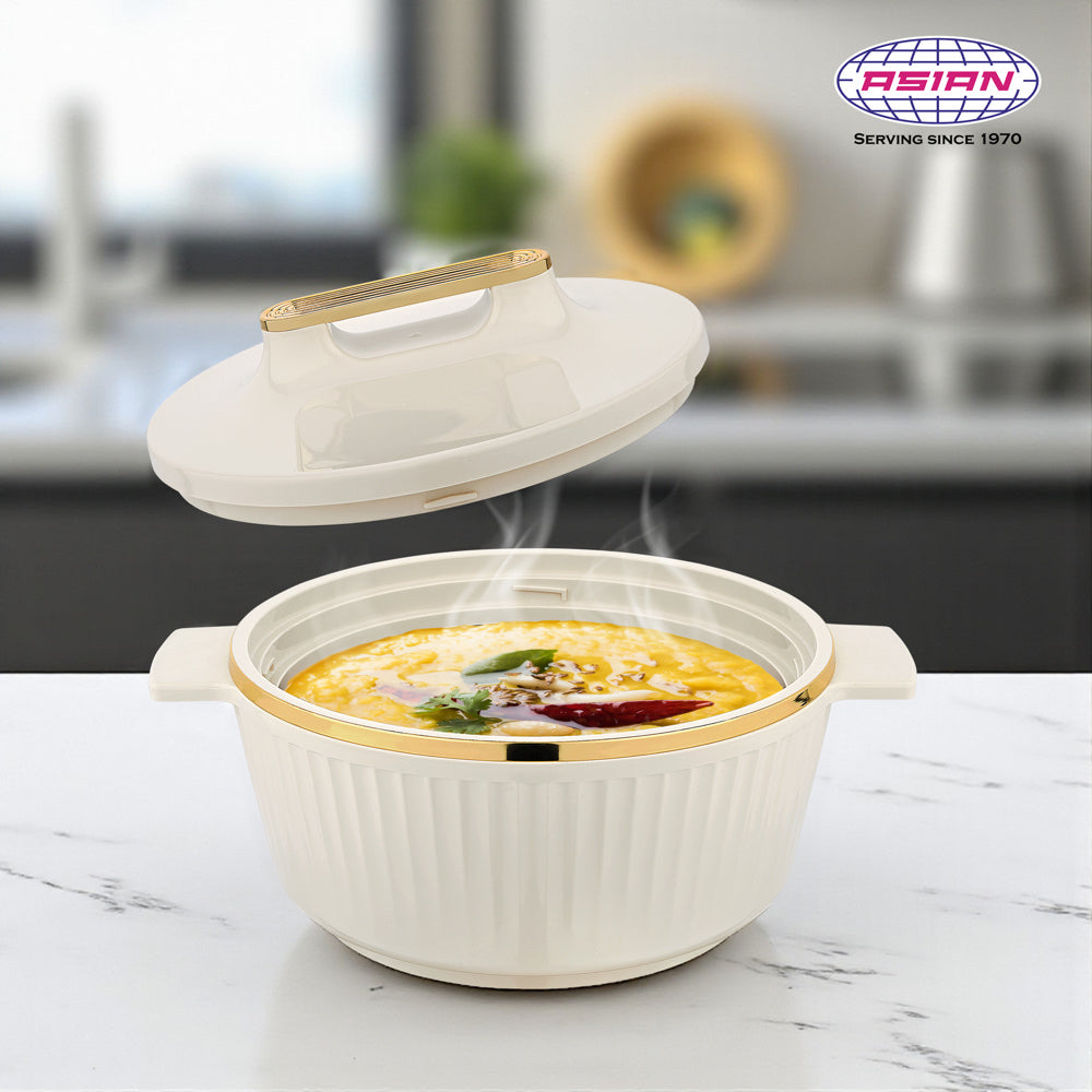 Asian Fancy Insulated Casserole (Beige) - 2350 ml - 1 Unit