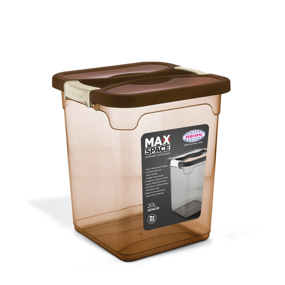 Asian Max Space Multipurpose Storage Container (Brown) - 20 Liter - 1 U