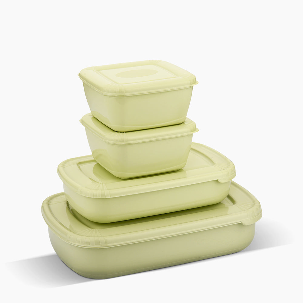 Asian Utility Star Multipurpose Storage Container (Olive Green) - Set Of 4 - 1 U
