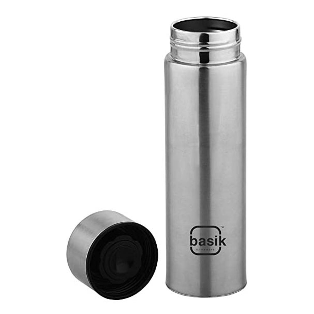 Basik Stainless Steel Aqua Slim Water Bottle - 400 ml
