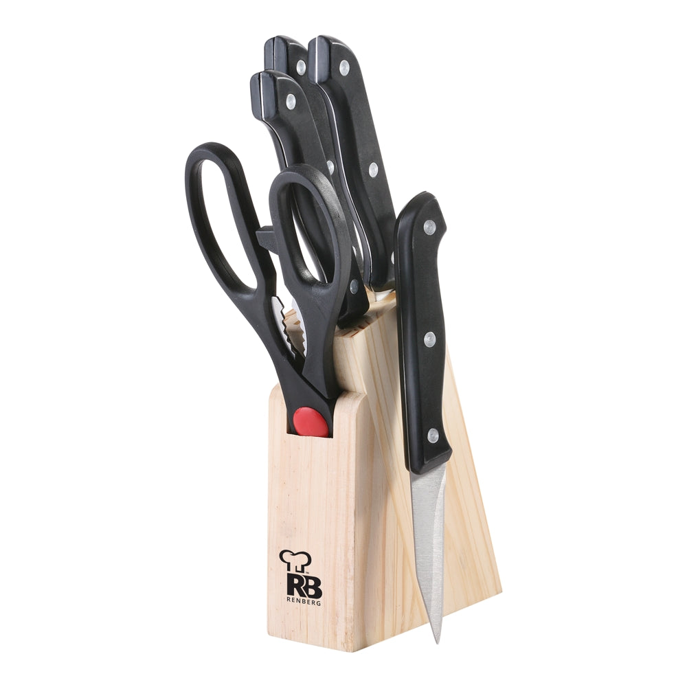 Bergner Renberg Knife Set (Black) - 6 Pieces - 1 U