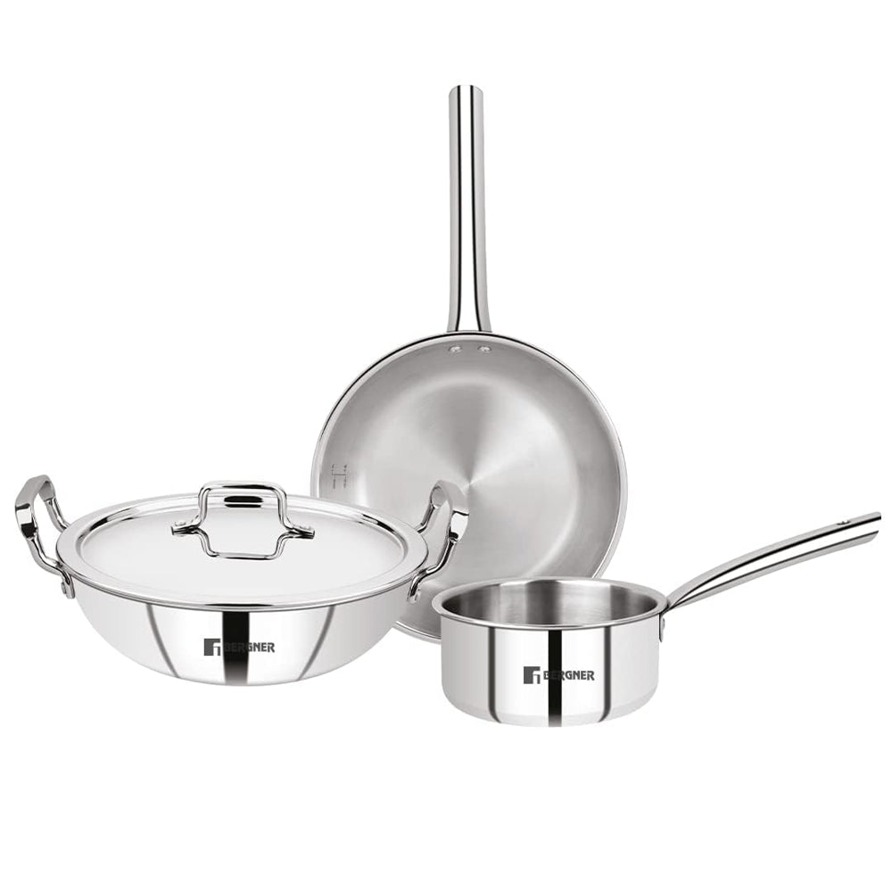 Bergner Tripro Induction Base Triply Cookware Set - 4 Pieces - 1 U