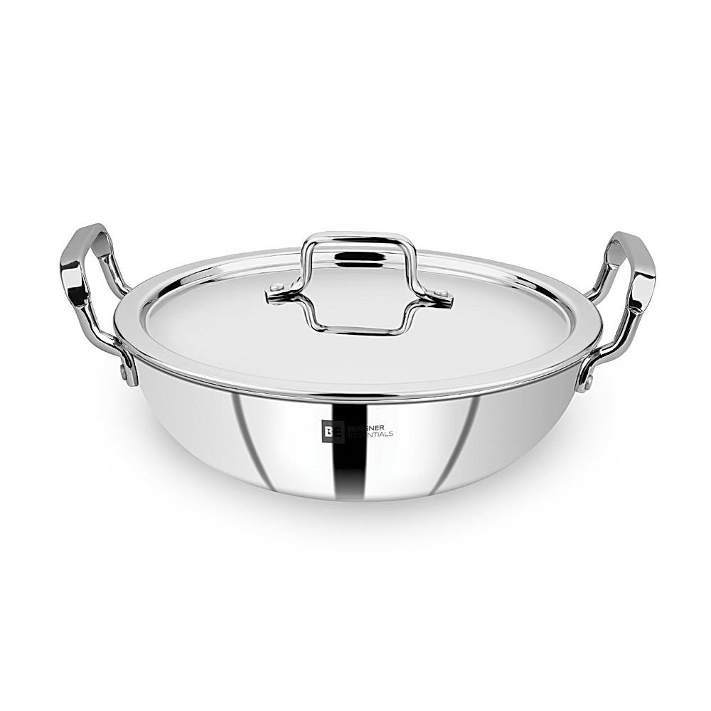 Bergner Tripro Triply Kadai With Lid - 24 cm - 1 U