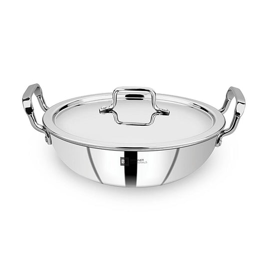 Bergner Tripro Triply Kadai With Lid - 24 cm - 1 U