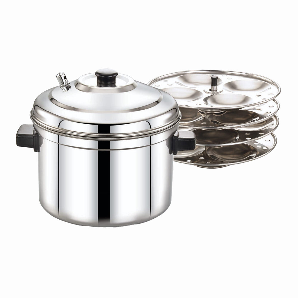 Bombay Kookware Stainless Steel Idli Cooker With 4 Plate - 1 U