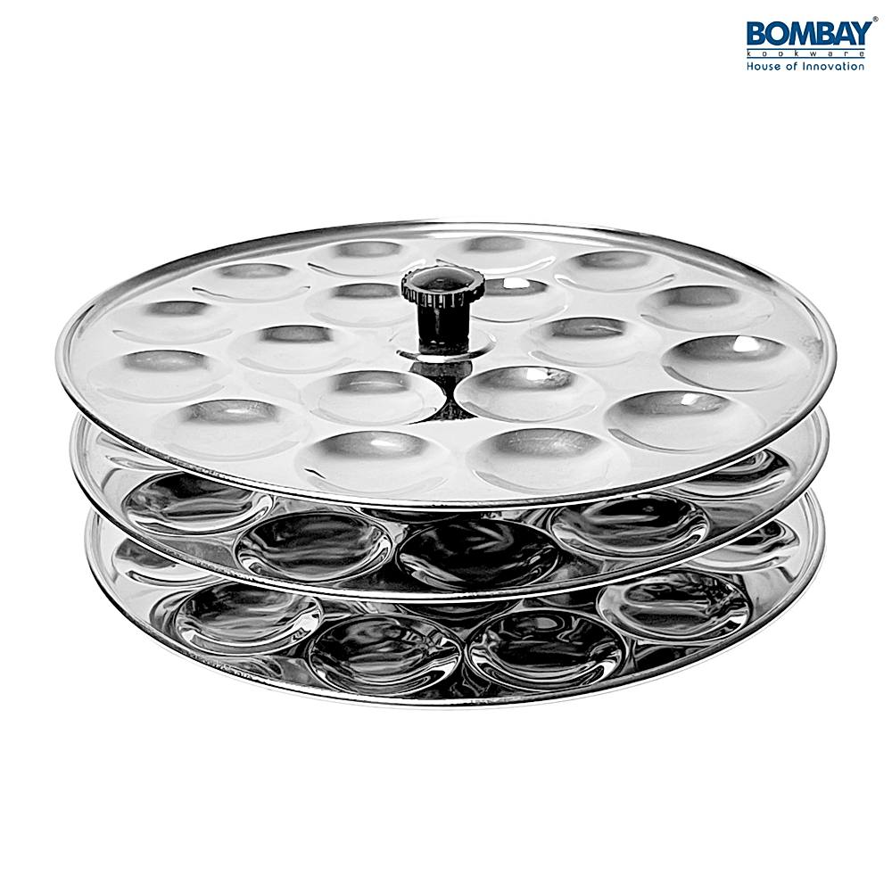 Bombay Kookware Stainless Steel Mini Idli stand 3 Plate - 1 Unit