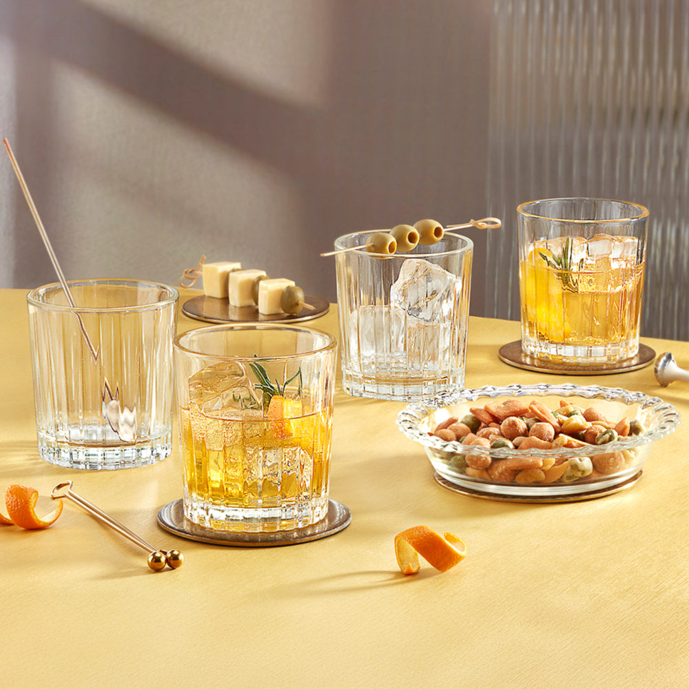 Borosil Cheers Whiskey Glasses & Plate - Set Of 5 - 1 Unit