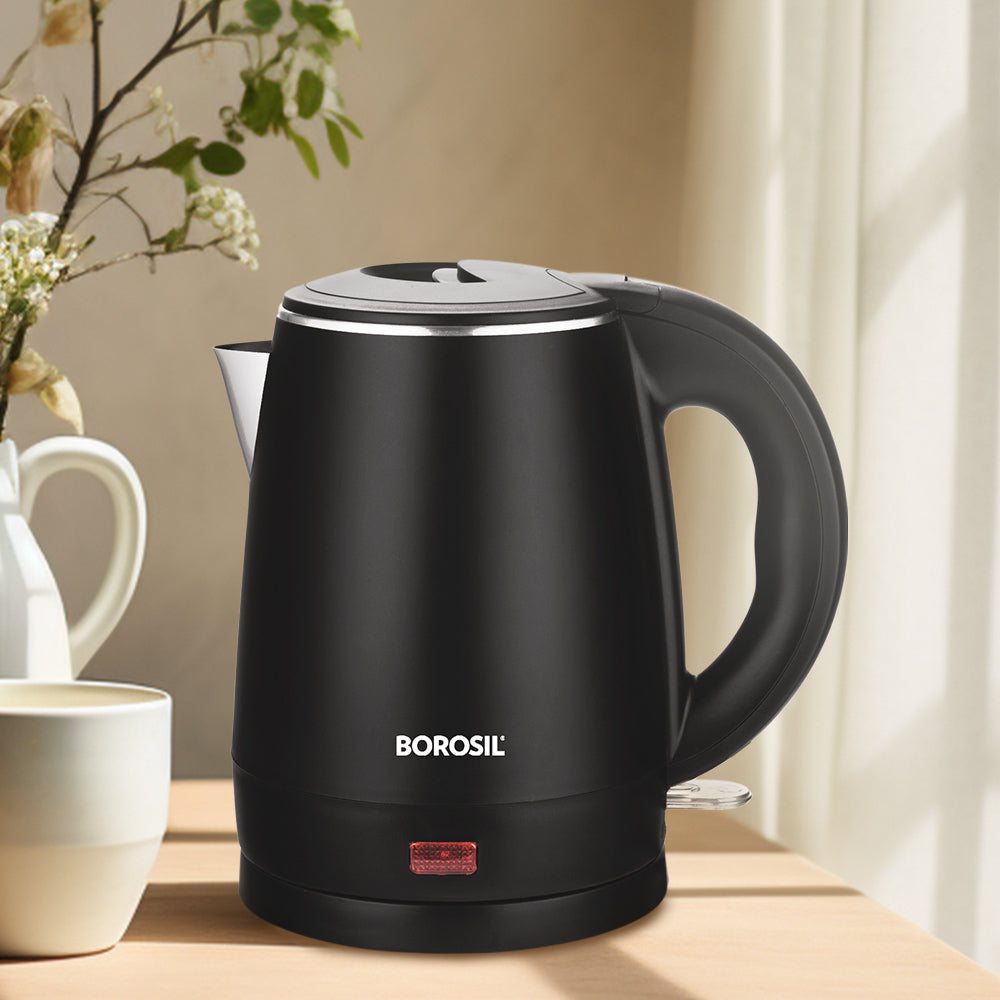 Borosil Cooltouch Kettle (1.2 L) - Black - 1 U