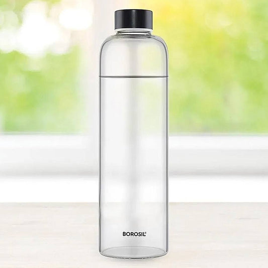 Borosil Glass Bottle With (Black Lid) 1 L
