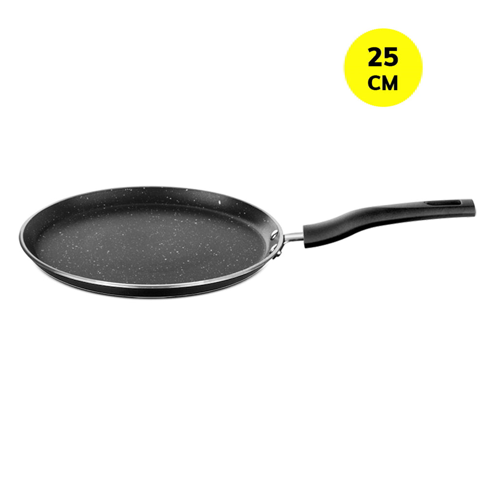 Borosil Granito Non-Stick Induction Base Flat Tawa - Black - 25 cm