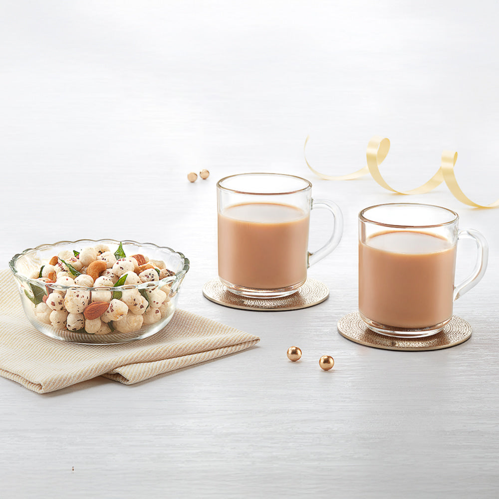 Borosil Jublie Glass Bowl & Mugs - Set Of 3 - 1 Unit