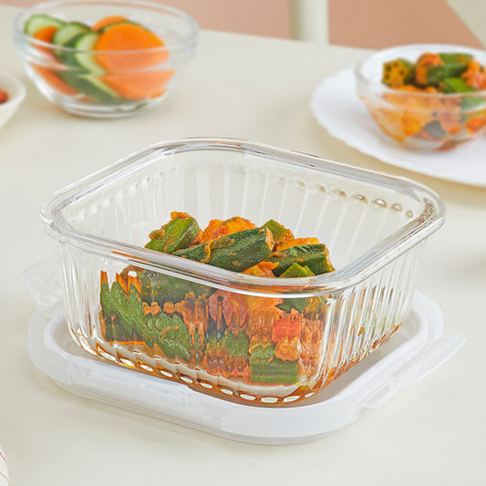 Borosil Klip & Store Square Glass Container - (520 ml) - 1 Unit