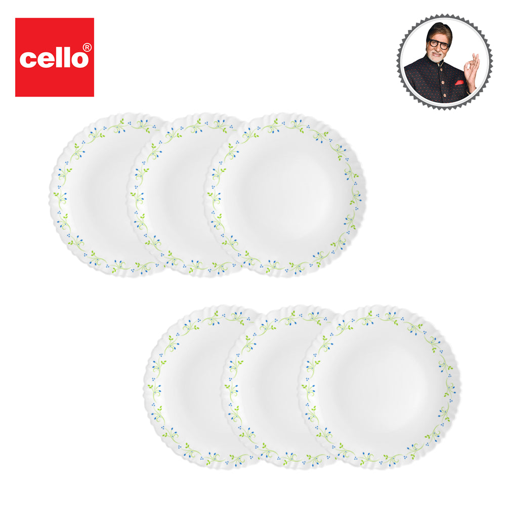 Cello Dazzle Tropical Lagoon Dinner Plate - White - 6 Pieces - 1 U