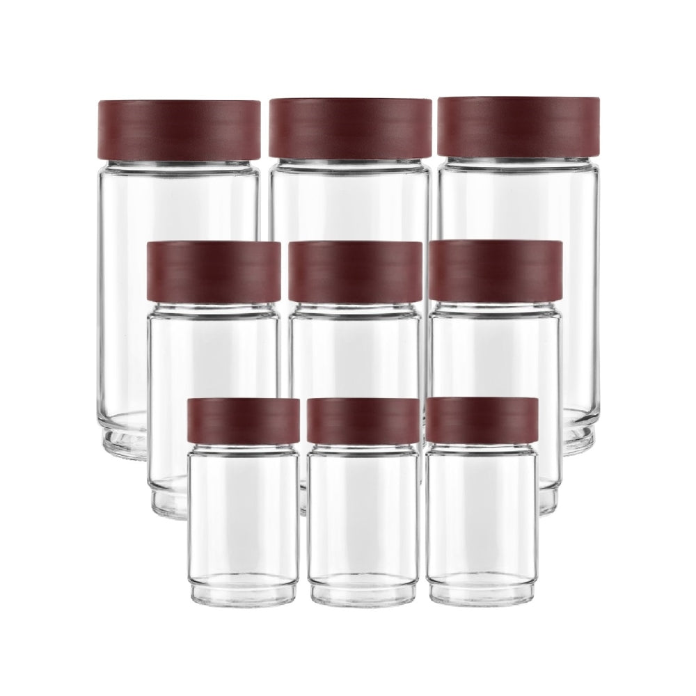 Cello Modustack Stackable Container Set (Maroon) - 9 Pieces - 1 U