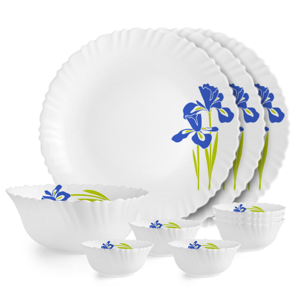 Cello Opalware Dazzle Series Blue Iris Dinner Set - 10 Piece - 1 Unit